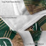 ohio bobcats diagonal stripes green blanket premium grade