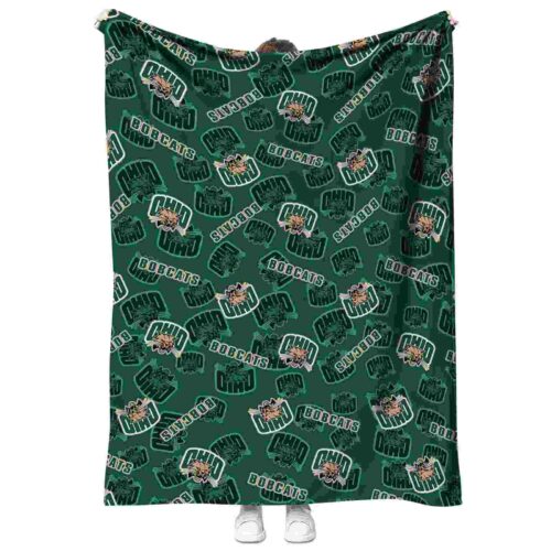 ohio bobcats diehard fans green blanket best selling