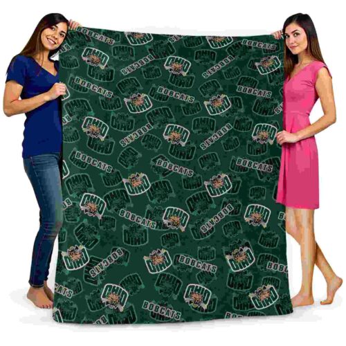 ohio bobcats diehard fans green blanket fashion forward