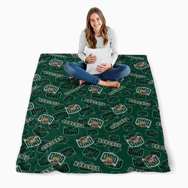 ohio bobcats diehard fans green blanket high quality