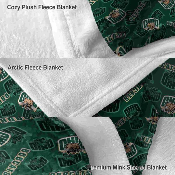 ohio bobcats diehard fans green blanket premium grade