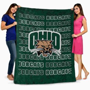 ohio bobcats fan pride green blanket fashion forward