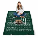ohio bobcats fan pride green blanket high quality