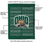ohio bobcats fan pride green blanket new arrival