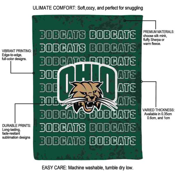 ohio bobcats fan pride green blanket new arrival