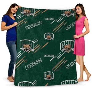 ohio bobcats fan spirit green blanket fashion forward