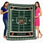 ohio bobcats football field green blanket best selling