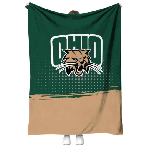 ohio bobcats gradient dots green blanket best selling