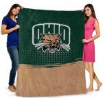 ohio bobcats gradient dots green blanket best selling