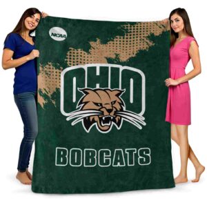 ohio bobcats grunge texture green blanket fashion forward