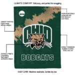 ohio bobcats grunge texture green blanket new arrival