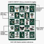 ohio bobcats mickey minnie green white blanket best selling