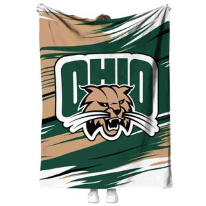 ohio bobcats paint streaks green white blanket best selling