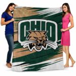 ohio bobcats paint streaks green white blanket best selling