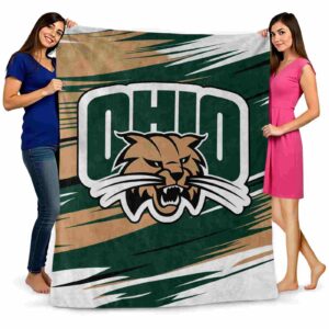 ohio bobcats paint streaks green white blanket fashion forward