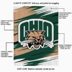 ohio bobcats paint streaks green white blanket best selling