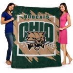 ohio bobcats splatter effect green blanket fashion forward