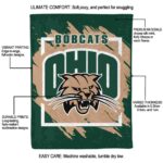 ohio bobcats splatter effect green blanket new arrival