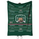 ohio bobcats striped pattern green blanket best selling