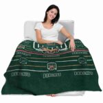 ohio bobcats striped pattern green blanket latest model