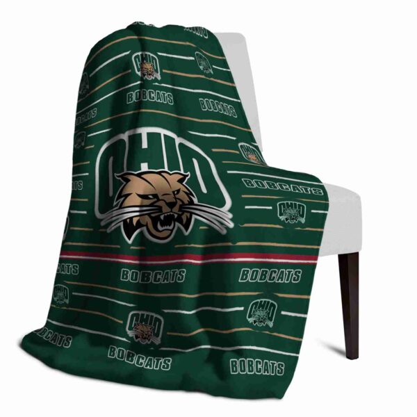 ohio bobcats striped pattern green blanket top rated