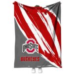 ohio state buckeyes brushstrokes scarlet white blanket best selling