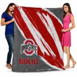 ohio state buckeyes brushstrokes scarlet white blanket best selling