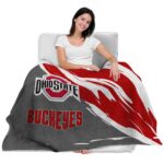 ohio state buckeyes brushstrokes scarlet white blanket best selling