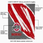 ohio state buckeyes brushstrokes scarlet white blanket best selling