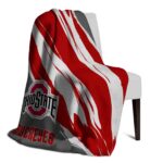 ohio state buckeyes brushstrokes scarlet white blanket best selling