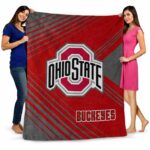 ohio state buckeyes diagonal stripes scarlet blanket best selling