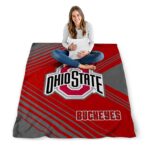 ohio state buckeyes diagonal stripes scarlet blanket best selling