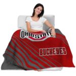ohio state buckeyes diagonal stripes scarlet blanket best selling