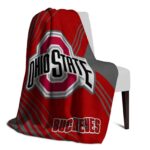 ohio state buckeyes diagonal stripes scarlet blanket best selling