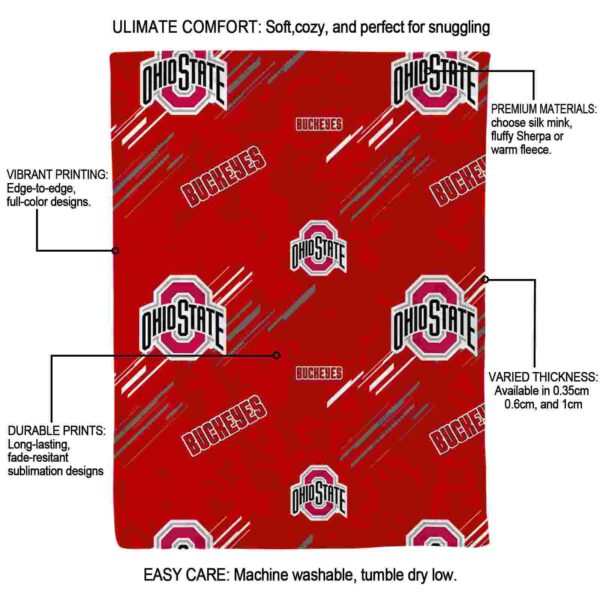 ohio state buckeyes fan spirit scarlet blanket new arrival