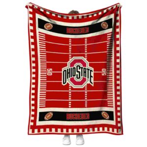 ohio state buckeyes football field scarlet blanket best selling