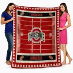 ohio state buckeyes football field scarlet blanket best selling