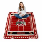 ohio state buckeyes football field scarlet blanket best selling