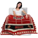 ohio state buckeyes football field scarlet blanket best selling