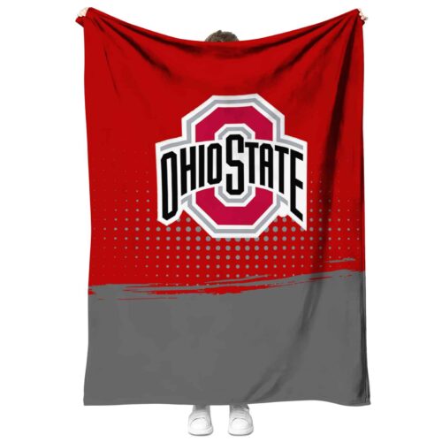 ohio state buckeyes gradient dots scarlet blanket best selling