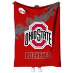 ohio state buckeyes grunge texture scarlet blanket best selling