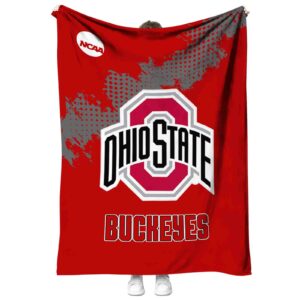 ohio state buckeyes grunge texture scarlet blanket best selling