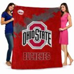 ohio state buckeyes grunge texture scarlet blanket best selling