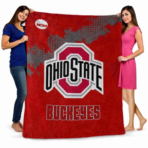 ohio state buckeyes grunge texture scarlet blanket fashion forward