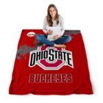 ohio state buckeyes grunge texture scarlet blanket best selling