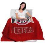ohio state buckeyes grunge texture scarlet blanket best selling