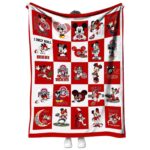 ohio state buckeyes mickey minnie scarlet white blanket best selling