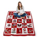 ohio state buckeyes mickey minnie scarlet white blanket best selling