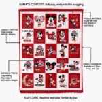 ohio state buckeyes mickey minnie scarlet white blanket best selling