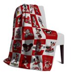 ohio state buckeyes mickey minnie scarlet white blanket best selling